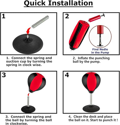 Stress Buster Desktop Punching Bag - Suctions to Your Desk, Heavy Duty Stress Relief Ball, Funny Gifts for Boss or Coworker, Perfect for Kids and Adults, Easter