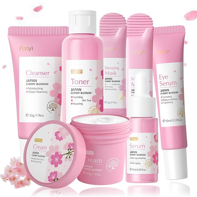 Sakura Skin Care For Teens 10-12, Skincare For Girls 10-12 Gift Set, Kids Skin Care Set For Girls Ages 8-12, Travel Skincare Set, Girls Skin Care For Kids Age 8-12, Gentle & Hydrating