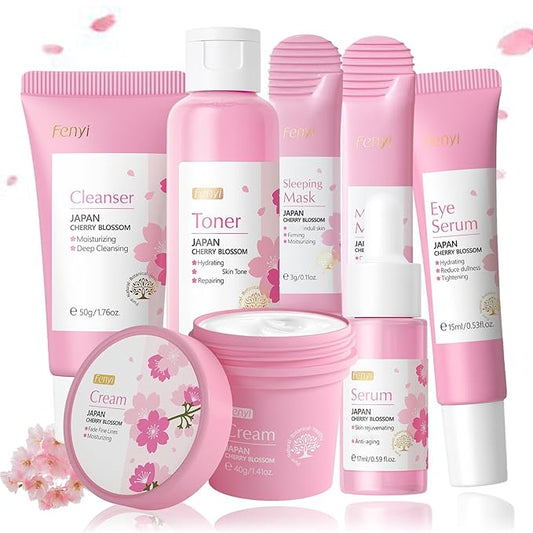 Sakura Skin Care For Teens 10-12, Skincare For Girls 10-12 Gift Set, Kids Skin Care Set For Girls Ages 8-12, Travel Skincare Set, Girls Skin Care For Kids Age 8-12, Gentle & Hydrating