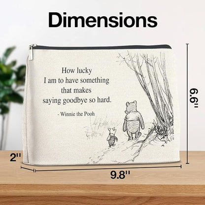 YeleY Pooh Bear Gifts for Women Girls, Leaving Gift for Women Girls Friends Sisters, Classic Pooh Bear Makeup Bag Cosmetic Bag Purse