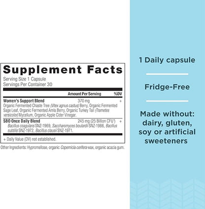 Probiotics for Women by Ancient Nutrition, Once Daily Women's Probiotics 30ct, Digestive Support and Reduces Occasional Bloating, Made with Chaste Tree Berry and Amla Berry, 25 Billion CFUs*