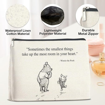 YeleY Pooh Bear Gifts for Women Girls, Classic Makeup Bag for Women Girls Friends, Inspirational Pooh Bear Cosmetic Bag Makeup Zipper Pouch