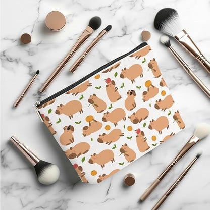 Capybara Makeup Bag, Capybara Gifts for Women, Capybara Lovers Cosmetic Bag Travel Organizer Bags Makeup Pouch, Capybara Stuff Animal Lovers Gifts for Girls Friend Aunt Christmas birthday Gifts