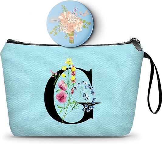 SEAMOON Maid of Honor Friendship Birthday Gifts for Women Her Aunt Sister Bridesmaid Coworkers Bride Personalized Makeup Cosmetic bag with Mirror Mothers Day Christmas Graduation G