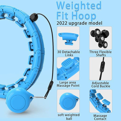 KABCON Infinity Weighted Exercise Hoop Plus Size Loss,65/62/60 Inch 2 in 1,with Weight