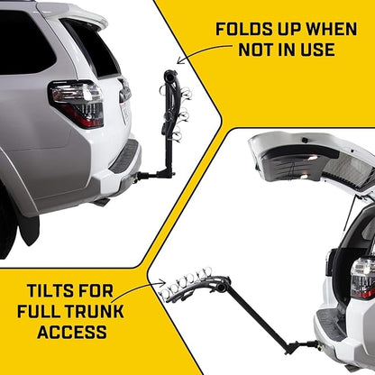Saris Bones 4-Bike Hitch Rack Bicycle Carrier, with Easy Fold Design and Tilting Base