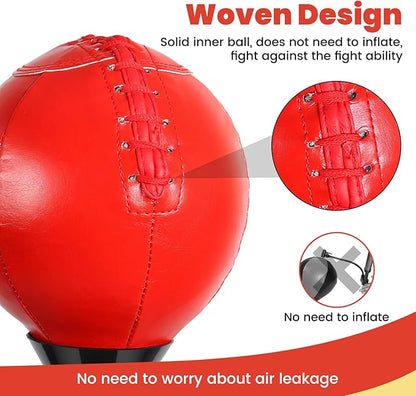 INNOLIFE Red Solid and Thick Speed Ball Reflective Bag - No Pump Needed - Ideal for MMA and Boxing-Suitable for All Boxing Equipment Replacement