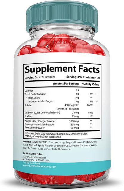 (5 Pack) Keto Genesis Keto ACV Gummies Advanced Formula 1000MG Keto Genesis Keto Gummies Apple Cider Vinegar Formulated with Pomegranate Beet Juice Powder B12 Vegan Non GMO 300 Gummys