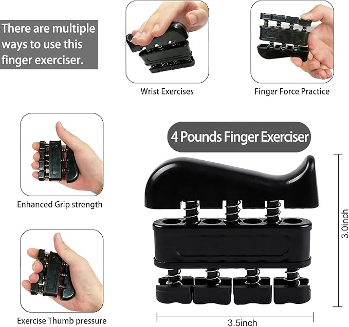 Grip Strength Trainer Kit (5 Pack) with Finger Exerciser