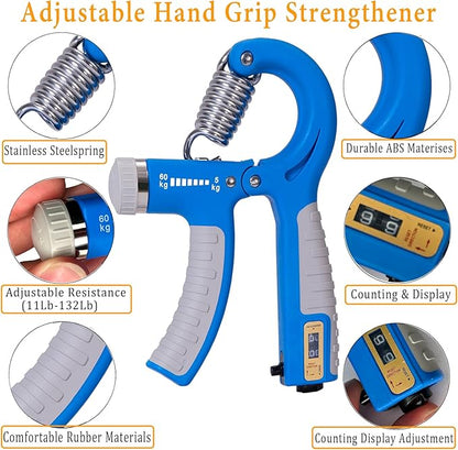 Grip Strength Trainer with Forearm Strengthener Recover(5 PCS)