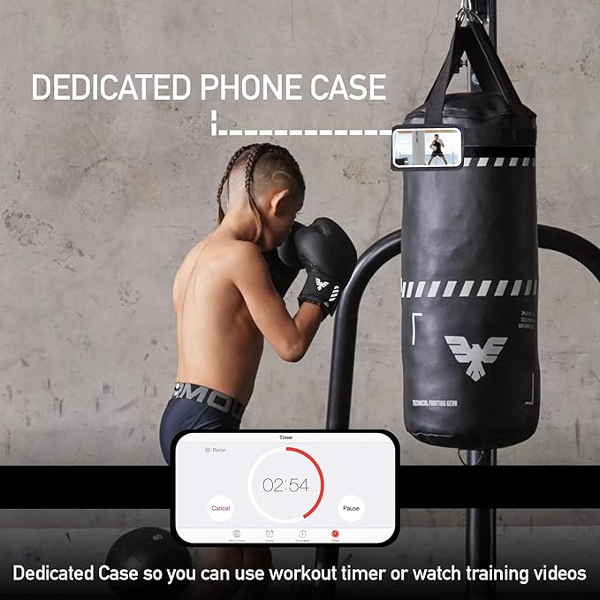 Elite Sports Kids Boxing Punching Bag Set - 2.5ft Heavy Boxing Bag, 6oz Gloves, Reflex Ball & Phone Case – Youth Boxing, MMA, Home Gym & Martial Arts Training Equipment (Unfilled)