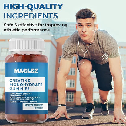 Creatine Monohydrate Gummies for Men & Women (2g/Gummy) Creatine Chews, Creatine Gummies,for Strength and Muscle Builder, Workout Recovery,Anaerobic Endurance,Vegan Creatine, Gluten-Free,No Bloating