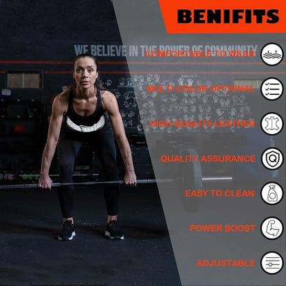 9mm Leather Fitness Weight Lifting Belt for Women&Men 4 Inches