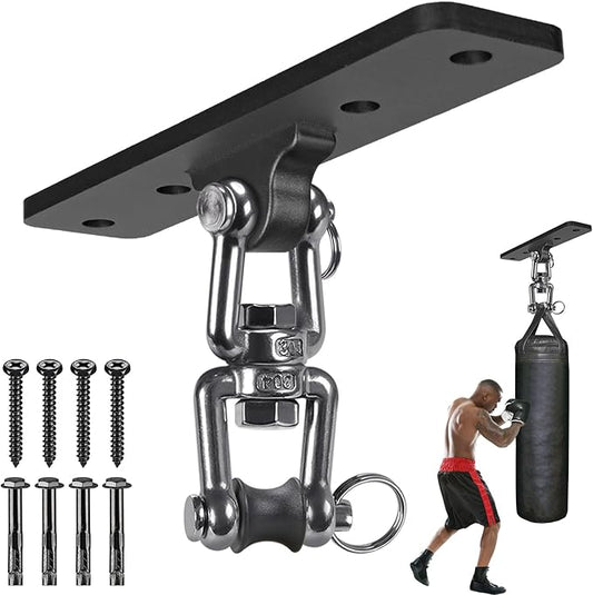 Kipika Heavy Bag Hanger - Heavy Duty Punching Bag Mount Steel Hanger Bracket, Ceiling Wall Mount Wood Beam Hook Holder for Boxing, Kickboxing, and Home Gym Fitness Equipment