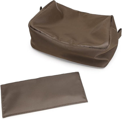 Organizer Bag Lightweight Cosmetic Bag with Ring Clasp Perfect Travel Makeup Bag for Women nylon Stand Up Design (Brown/Nylon)