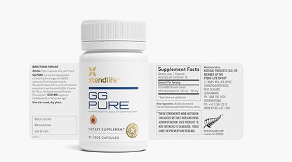 Xtendlife GG Pure - Geranylgeraniol (GG) Cardio Health and Healthy Aging- Helps Prevent Statins from Lowering CoQ10, 30 Capsules (1 Month Supply)
