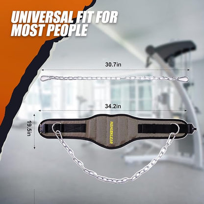 MANUEKLEAR Dip Belt for Weight Lifting 2 IN 1 Weight