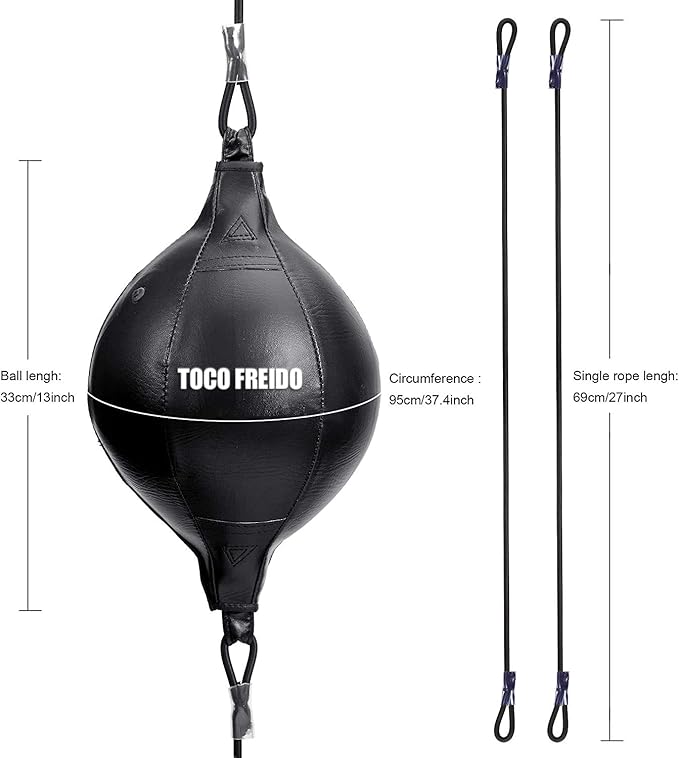 TOCO FREIDO Double End Punching Ball, Speed Bag with Difficulty Levels Boxing Reflex Ball with Headband, Perfect for Reaction, Agility, and Hand Eye Coordination Training