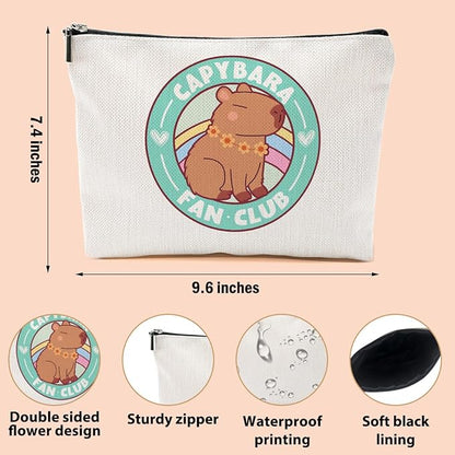 Cute Capybara Makeup Bag, Capybara Gifts for Women, Capybara Lovers Cosmetic Bag Travel Organizer Bags Makeup Pouch, Capybara Stuff Animal Lovers Gifts for Girls Friend Christmas birthday Gifts