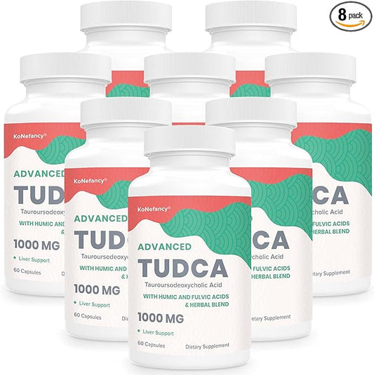 TUDCA Liver Supplements 1000mg - 480 Vegan Capsules,Milk Thistle Herbal Blend with Fulvic and Humic Acid for Liver,Digestive Health