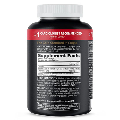 Qunol CoQ10 100mg Softgels, Ultra CoQ10 100mg, 3x Better Absorption, Antioxidant for Heart Health & Energy Production, Coenzyme Q10 Vitamins and Supplements, 4 Month Supply, 120 Count