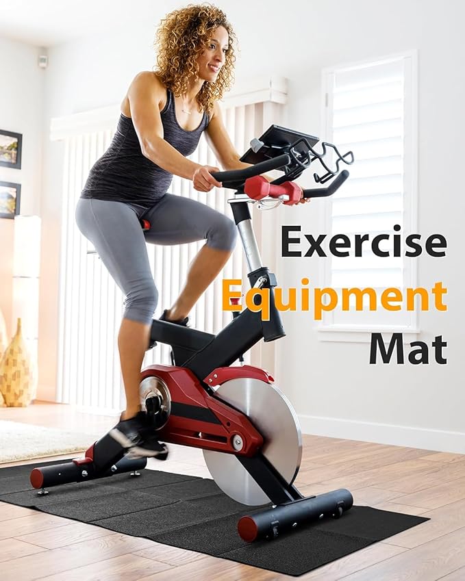 Foldable Rubber Treadmill Mat - Exercise Bike Mat