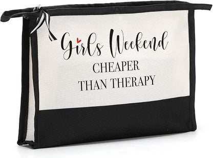 Funny Girls Weekend Cosmetic Bag - Travel Makeup Bag Weekender Bags for Women Girls Trip Favors Friendship Gifts for Women Her Coworker Sister Birthday