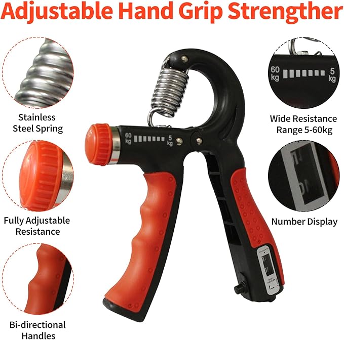 Grip Strength Trainer 11-132 Lbs (5-60kg), Forearm