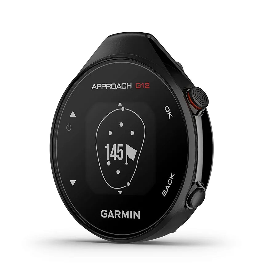 Garmin Approach G12, Clip-on Golf GPS Rangefinder, 42k+ Preloaded Courses, 010-02555-00 and Garmin Lanyard Carabiner Accessory for Compatible Devices, ,Black