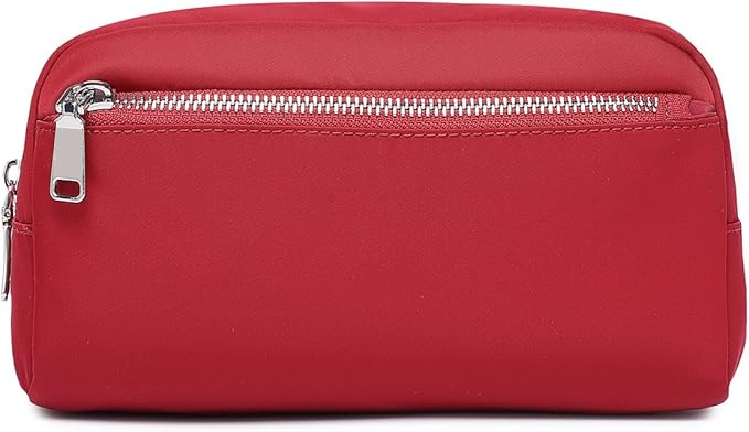 Nylon Female cosmetic bags Canvas toiletry bags Wash bags with large capacity Simple design (Nylon/Burgundy Red)