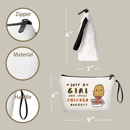Chicken Nugget Gifts,Foodie Gifts,Funny Food Gifts,Friend Gift,Gift for Sisters from Sister,Makeup Bag for Women,Cute Gifts for Friend,Quirky Gifts,Fun Gifts for Women,Christmas Gifts for Daughter