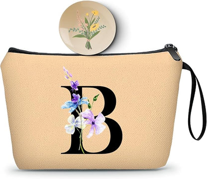 SEAMOON Birthday Inspirational Bridesmaid Proposal Team Small Gifts for Women Mom Aunt Teacher Sister Coworkers Makeup Cosmetic Bag Travel with Mirror Mothers Day Christmas Graduation B