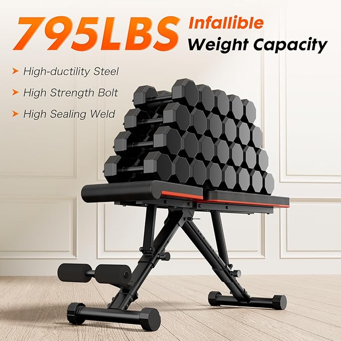 OLIXIS Weight Bench Adjustable Workout Bench for Home Gym