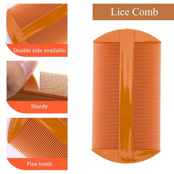 Dandruff Comb Fine Tooth Scalp Detox Comb Lice for Women, Men & Kids Stainless Steel Scalp Detoxing, Sweep & Massage Hair Brush Tool for Hair Care (Black 3PC)