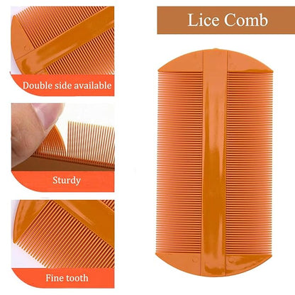 Dandruff Comb Fine Tooth Scalp Detox Comb Lice for Women, Men & Kids Stainless Steel Scalp Detoxing, Sweep & Massage Hair Brush Tool for Hair Care (Black 3PC)