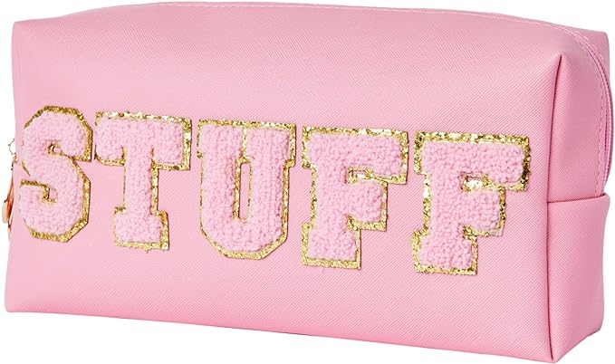 Christmas Gifts for Her Preppy Patch Stuff Portable Makeup Bag Bulk Cosmetic Bag Waterproof Travel Organizer Zipper Pouch Storage Purse for Women Girls Gift