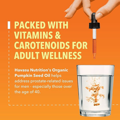 Organic Pumpkin Seed Oil for Prostate Health, Hormone Balance, Hair Health - Pumpkin Oil Supports Hair and Eyelash Health - 100% Cold Pressed Pumpkin Seed Extract - Non-GMO, Vegan, Unflavored, 30mL