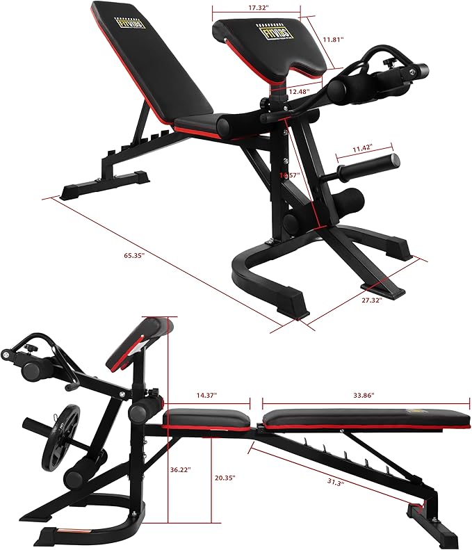 Signature Fitness Multifunctional Workout Station Adjustable Workout Bench 800-Pound Capacity