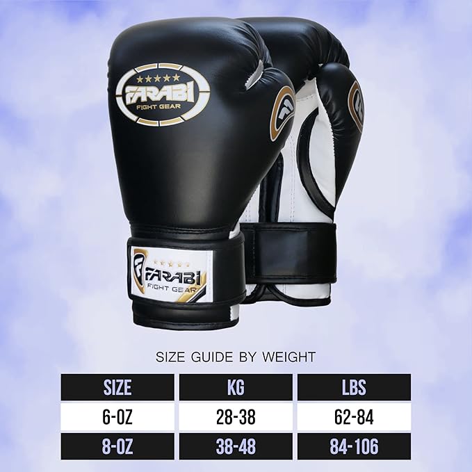 Farabi Sports Kids Boxing Gloves 4, 6, 8-oz Boxing Gloves for Kids Junior Boxing Gloves Youth Boxing Gloves Boys and Girls Boxing Training Gloves for MMA Muay Thai & Punching Bag