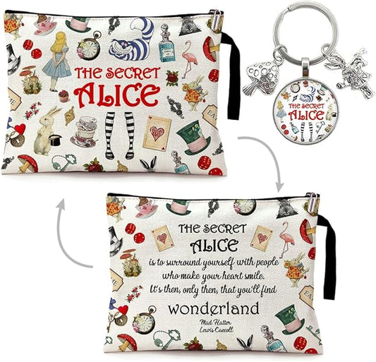 ZHANTUONE Fairy Tale Funny Cosmetic Bag keychain pendant Set, for Travel Toiletry Zipper Storage Pouch Makeup Bag, Motivational Gifts for Friends Coworker Bestie BBF, Movie Lover Fairy Tale Fans