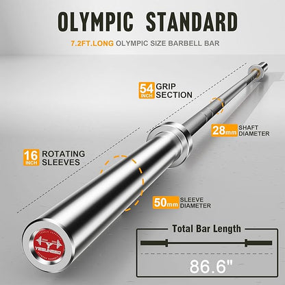 Olympic Barbell EZ Bar Curl Bar 4ft/5ft/7ft 2 Inch (300lb/330lb/400lb/700lb/1000lb/1500lb)