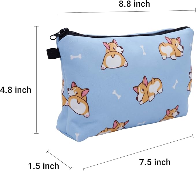 Cute Travel Makeup Bag Cosmetic Bag Small Pouch Gift for Women (Corgi)