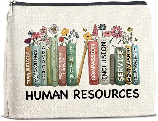 Human Resources Gifts for Women Makeup Bag Thank You Gift for Human Resources HR Cosmetic Bag Zipper Makeup Pouch