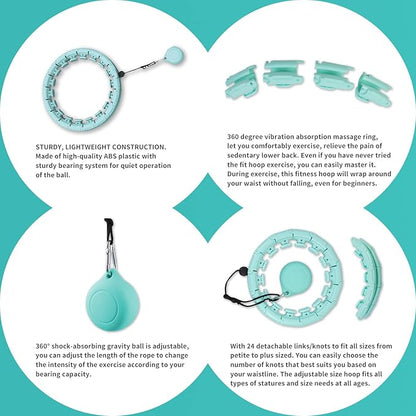 Weighted Fitness Hoola Hoop for Exercise Kids,2 in 1 Weight 24 Detachable