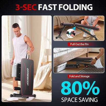 OPPSDECOR Weight Bench Set Foldable Bench Press Set 4