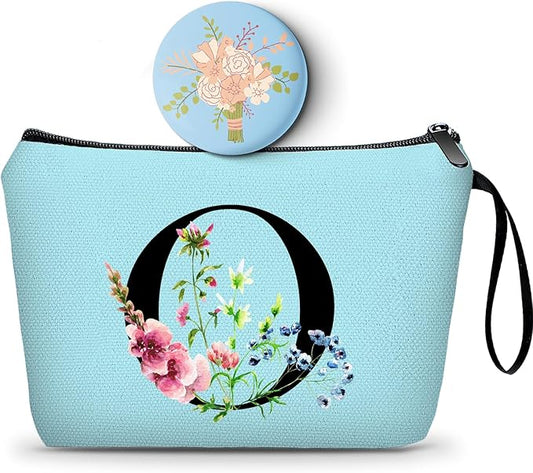 SEAMOON Happy Birthday Friendship Bridesmaid Team Gifts for Employees Women Mom Girl Daughter Teenage Personalized Make up Cosmetic Bag Travel with Mirror Mothers Day Christmas Graduation O