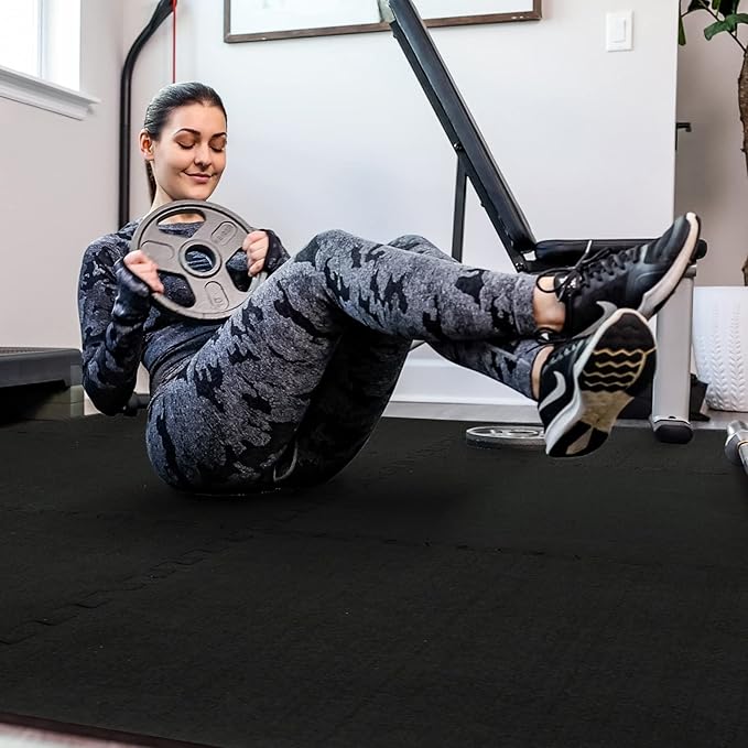 SUPERJARE 0.79 Inch Gym Flooring for Home Gym 6 Tiles