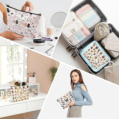 Cat Makeup Bags, Cat Lover Gifts for Girls Women, Cute Cosmetic Bag Birthday Christmas Gifts for Her, Sister, Daughter, Women