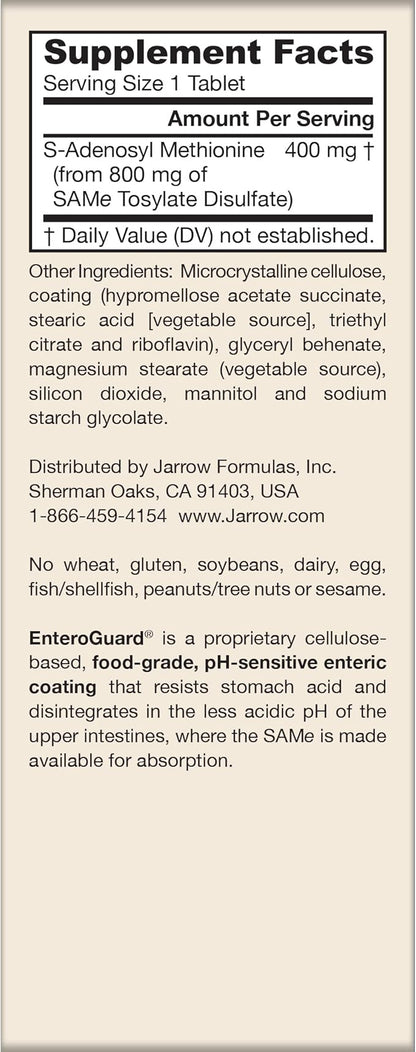 Jarrow Formulas Same 400 mg, Supports Joint Health, Liver Function, Brain Metabolism, 60 Tablets, Up to a 60 Day Supply,Pack of 12