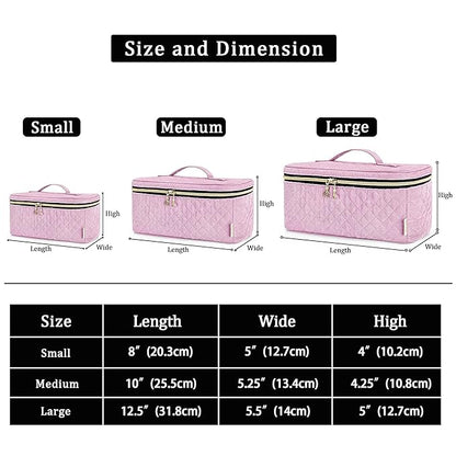 Teamoy Travel Makeup Brush Case, Makeup Train Organizer Bag with Handle for Makeup Brushes(up to 9-inch) and Essentials, Medium, Pink(BAG ONLY)